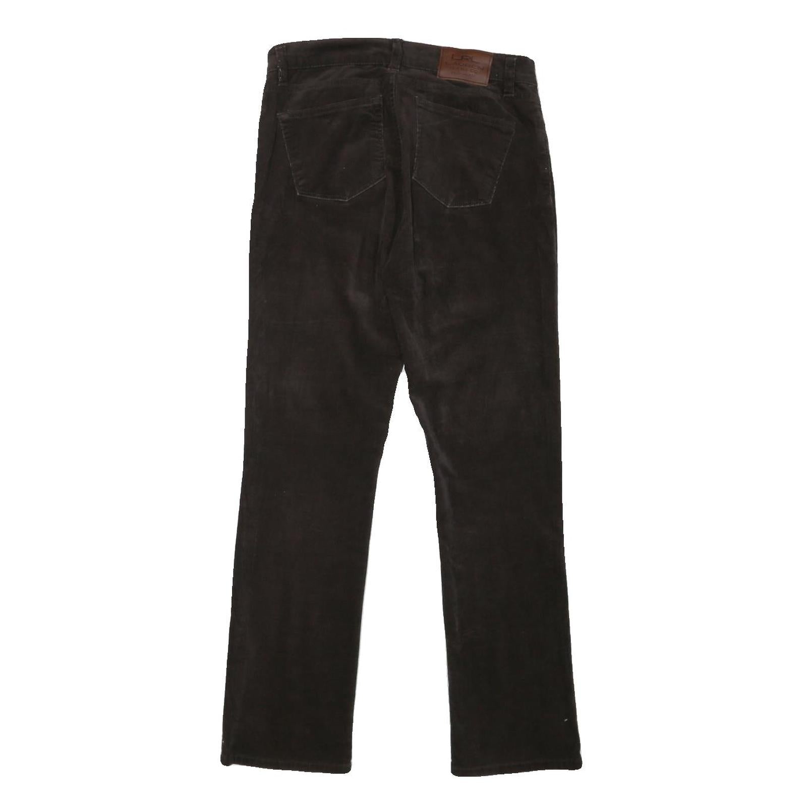 LAUREN RALPH LAUREN Womens Cotton Blend Brown Regular Fit Straight Trousers W30