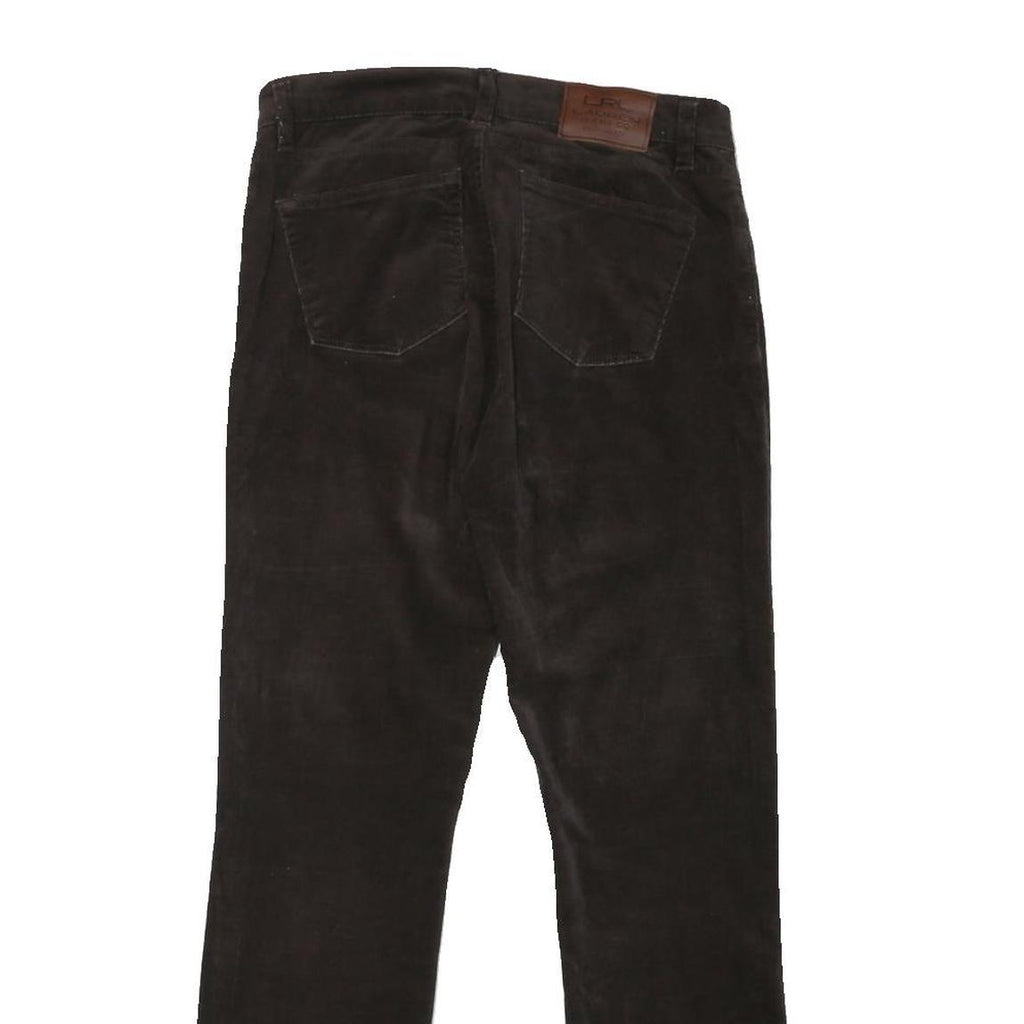 LAUREN RALPH LAUREN Womens Cotton Blend Brown Regular Fit Straight Trousers W30