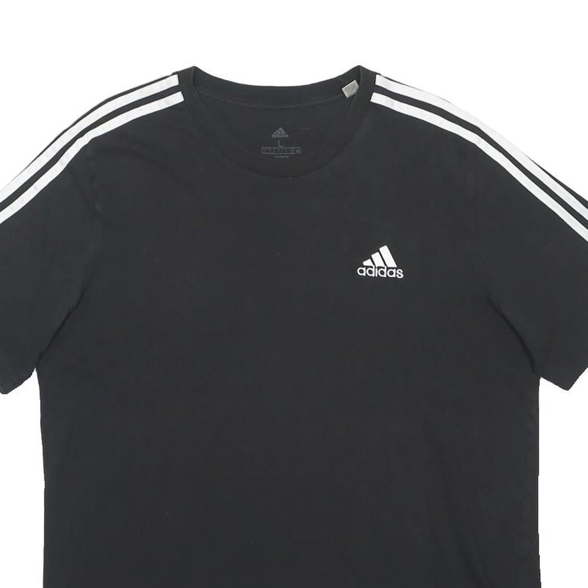 ADIDAS Mens Black & White Classic T-Shirt L Short Sleeve Crew Neck Sportswear