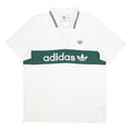 ADIDAS Mens White & Dark Green Polo Shirt L Cotton Logo Casual Sportswear