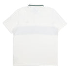 ADIDAS Mens White & Dark Green Polo Shirt L Cotton Logo Casual Sportswear
