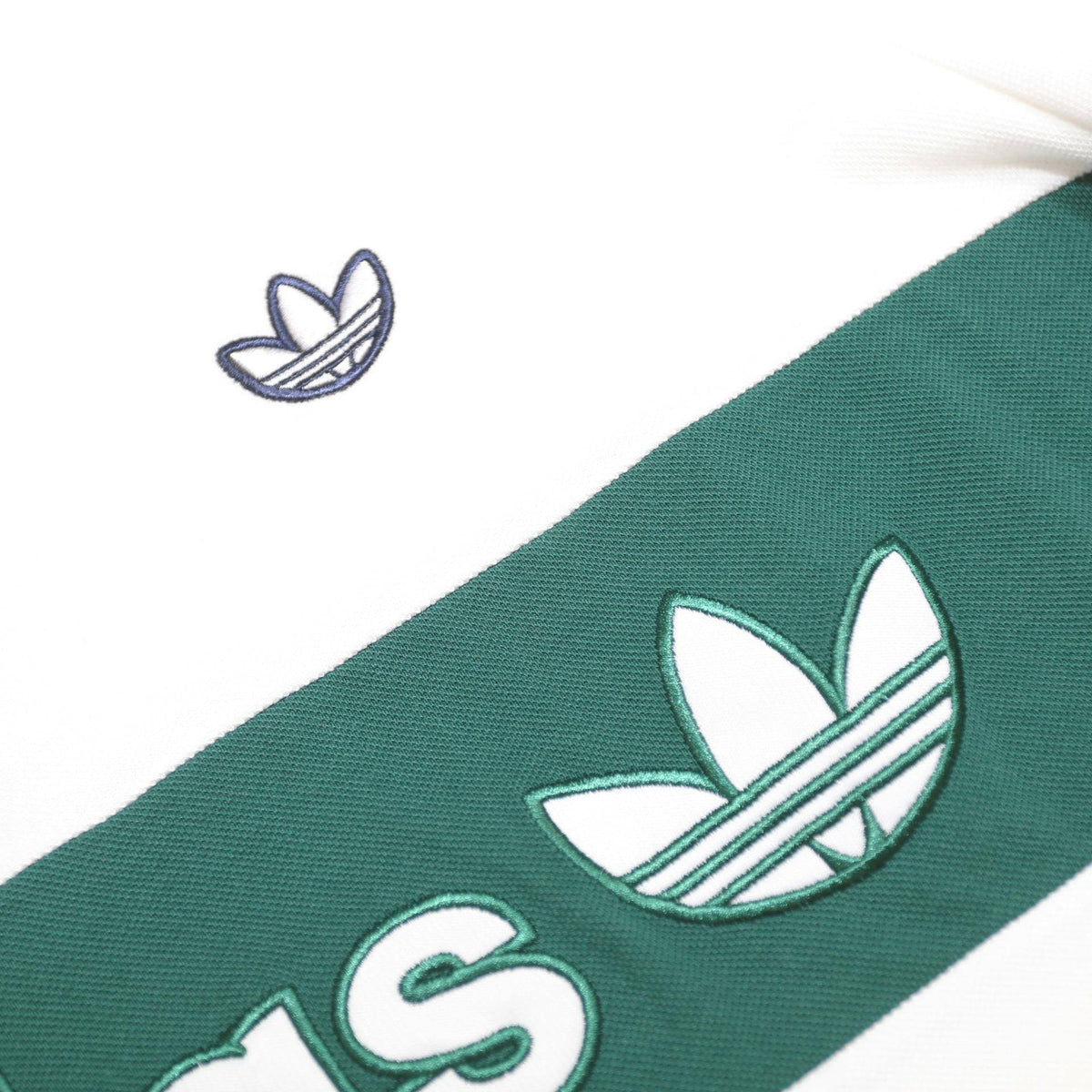 ADIDAS Mens White & Dark Green Polo Shirt L Cotton Logo Casual Sportswear