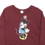 DISNEY Womens Maroon Minnie Mouse Crew Neck XS Cotton Blend Sweatshirt