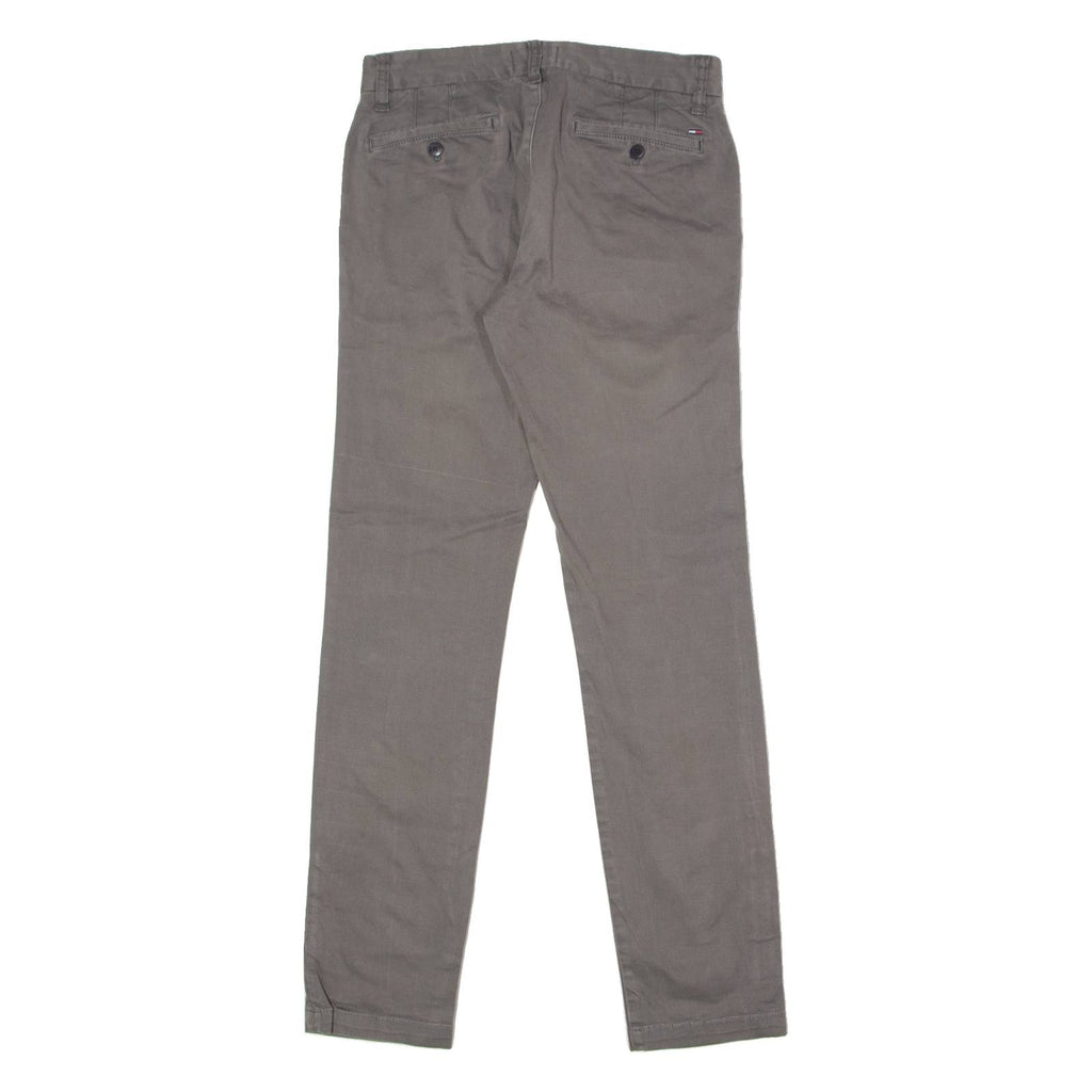 TOMMY HILFIGER Chino Mens Twill Trousers Grey Slim Tapered W28 L32