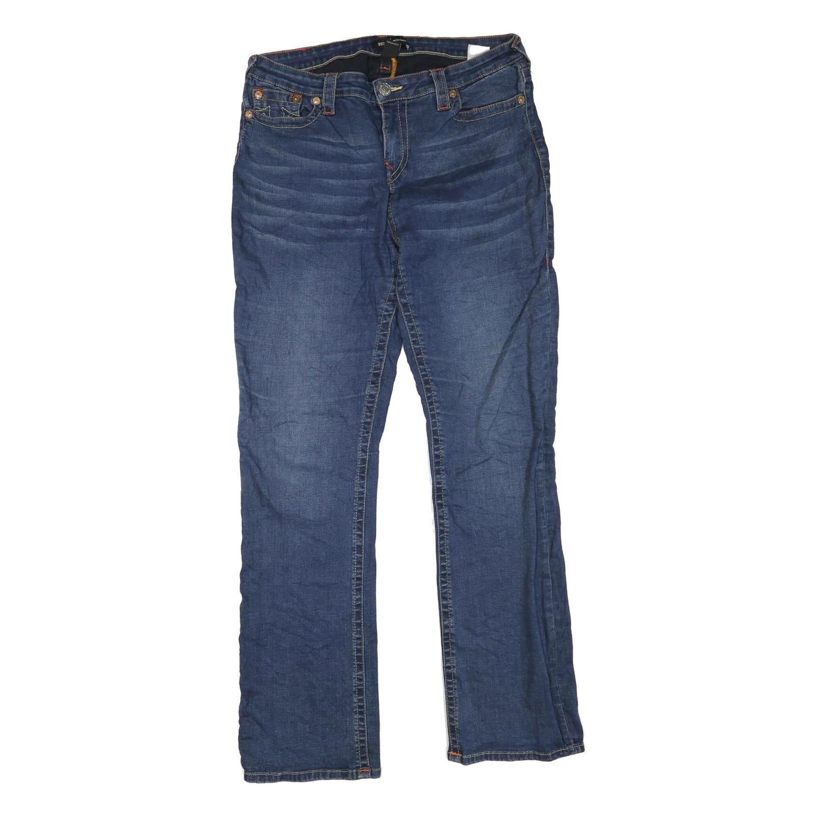 BECCA Womens Regular Blue Denim Jeans W34 L32 Classic Cotton Blend Zip