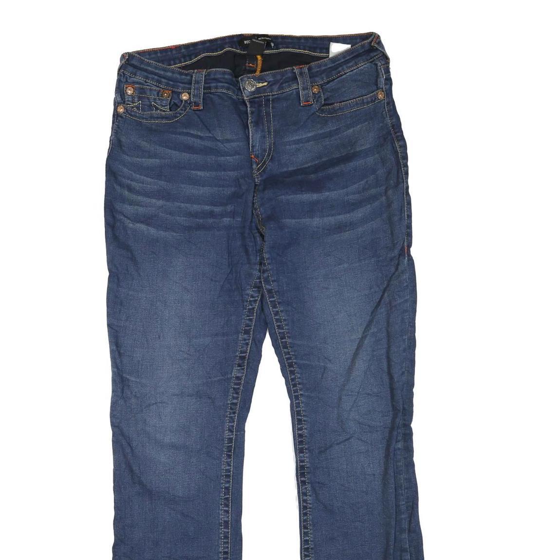 BECCA Womens Regular Blue Denim Jeans W34 L32 Classic Cotton Blend Zip