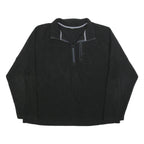 STARTER Mens Black Pullover Plain 1/4 Zip Polyester Jumper XL Casual Outdoor