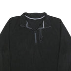 STARTER Mens Black Pullover Plain 1/4 Zip Polyester Jumper XL Casual Outdoor