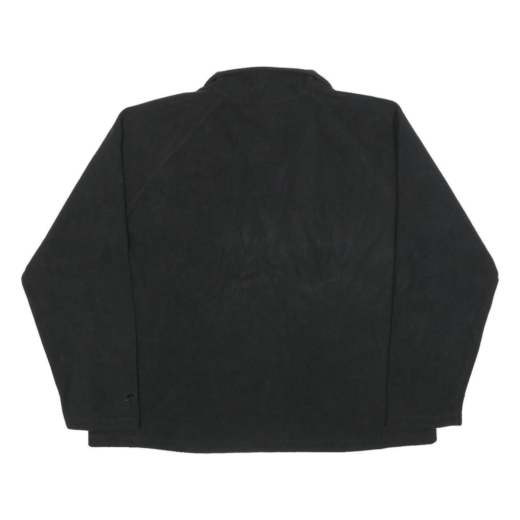 STARTER Mens Black Pullover Plain 1/4 Zip Polyester Jumper XL Casual Outdoor