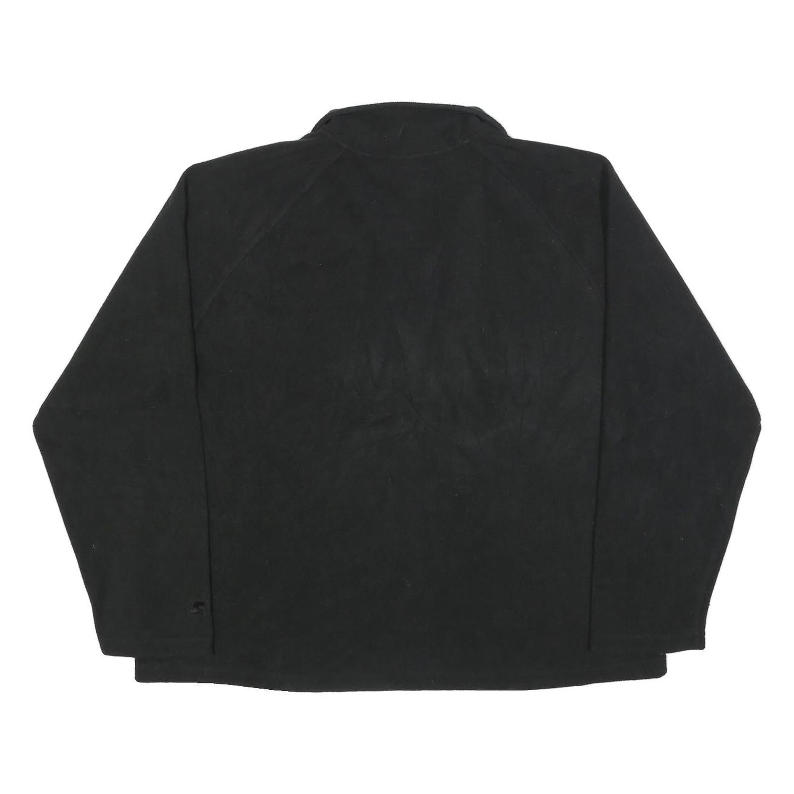 STARTER Mens Black Pullover Plain 1/4 Zip Polyester Jumper XL Casual Outdoor