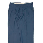 SUPERFRESCO Pleated Mens Trousers Blue Regular Straight W35 L27