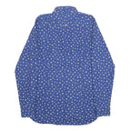 TOMMY HILFIGER Mens Blue Printed Cotton Shirt M Casual Long Sleeve Button Collar