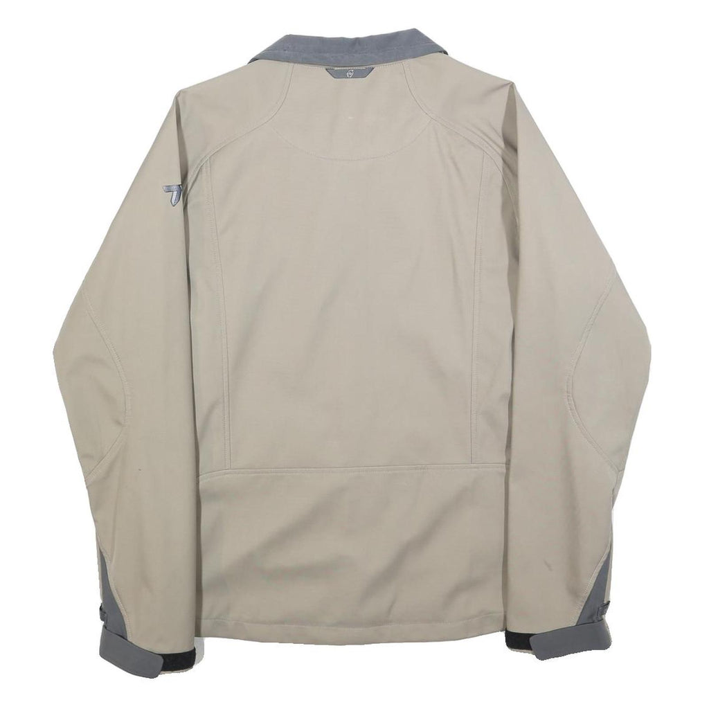 COLUMBIA Mens Beige & Grey Outdoor Jacket M Polyester Blend Zip Titanium