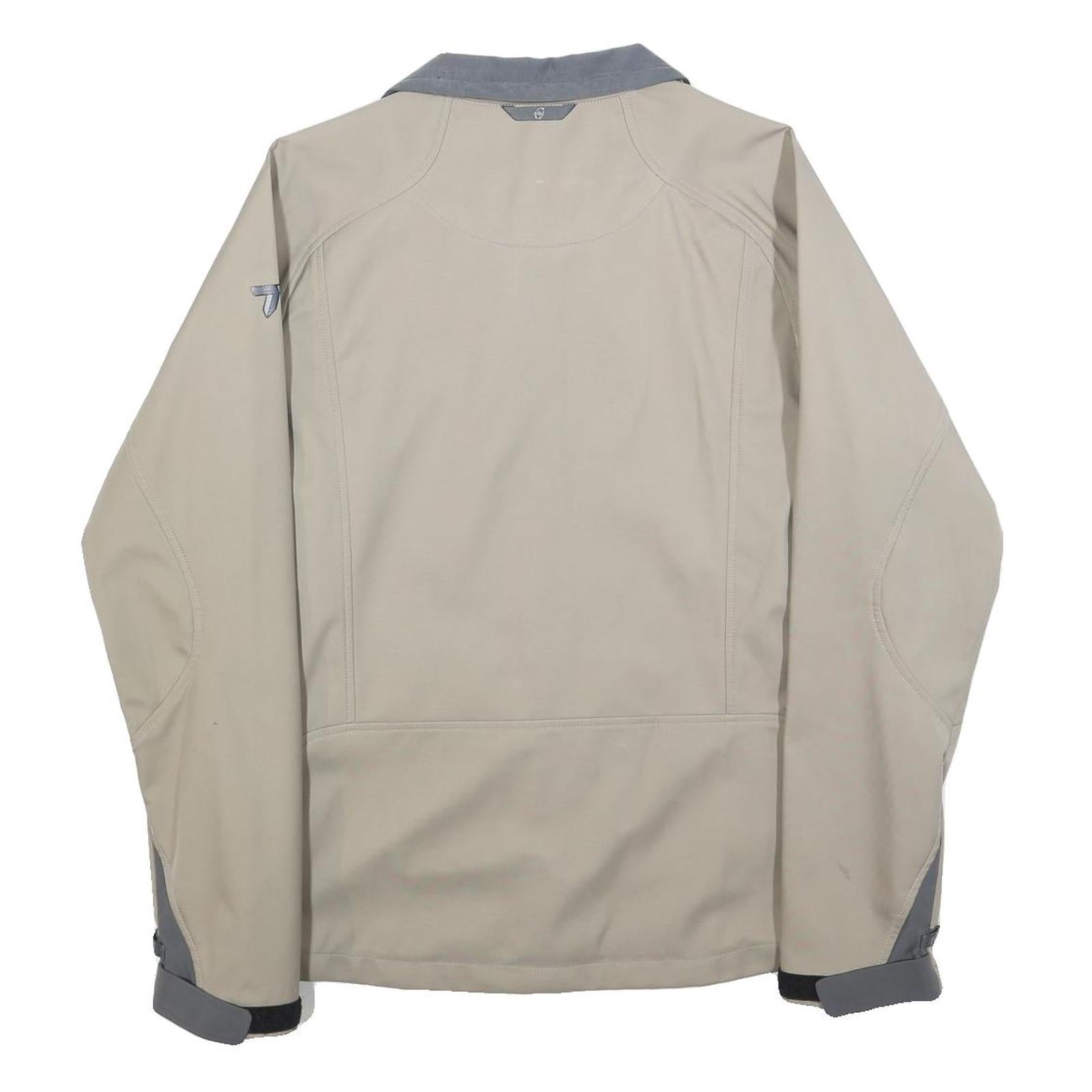 COLUMBIA Mens Beige & Grey Outdoor Jacket M Polyester Blend Zip Titanium