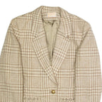 PENDLETON Womens Blazer Jacket Beige Wool Plaid XL