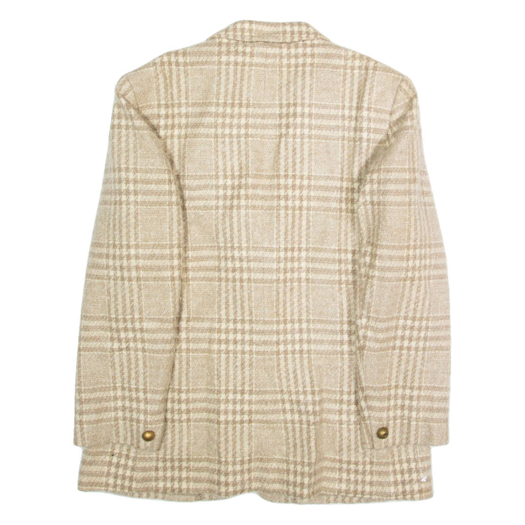 PENDLETON Womens Blazer Jacket Beige Wool Plaid XL