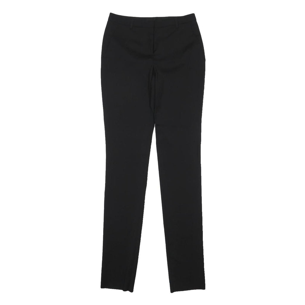 BURBERRY Womens Wool Black Slim Straight Trousers W27 L35 Classic Zip