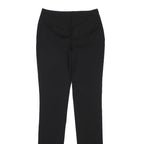 BURBERRY Womens Wool Black Slim Straight Trousers W27 L35 Classic Zip