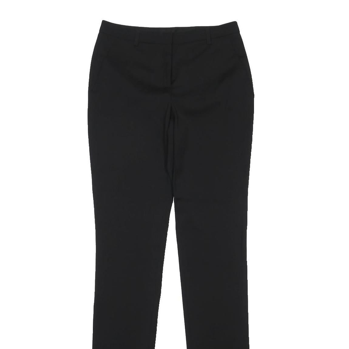 BURBERRY Womens Wool Black Slim Straight Trousers W27 L35 Classic Zip