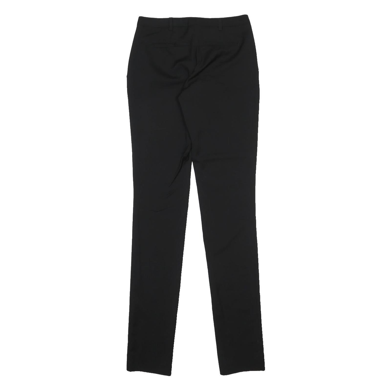 BURBERRY Womens Wool Black Slim Straight Trousers W27 L35 Classic Zip