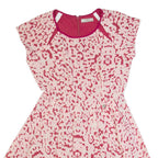 GUESS Womens Skater Dress Pink Animal Print Short Sleeve Short S