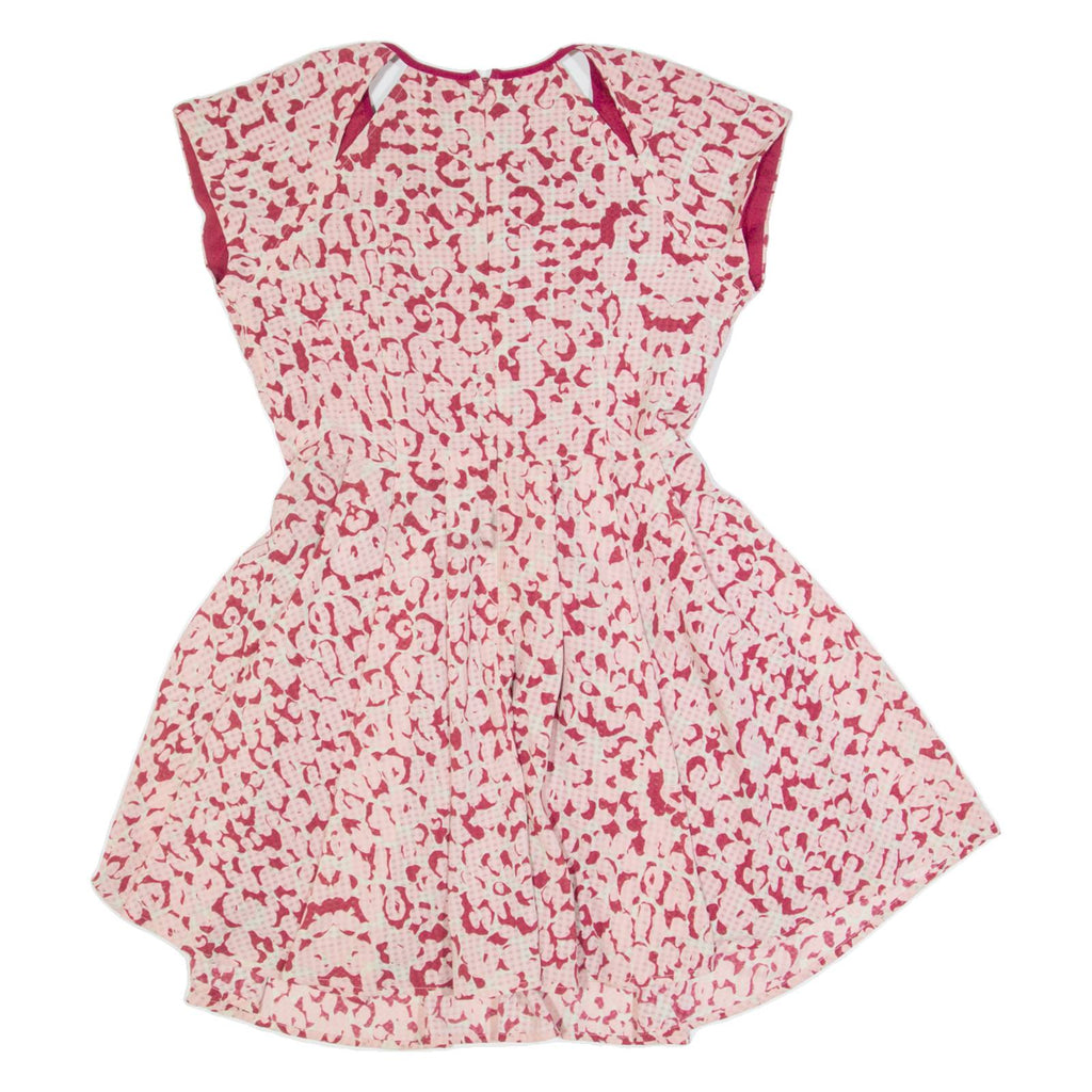 GUESS Womens Skater Dress Pink Animal Print Short Sleeve Short S