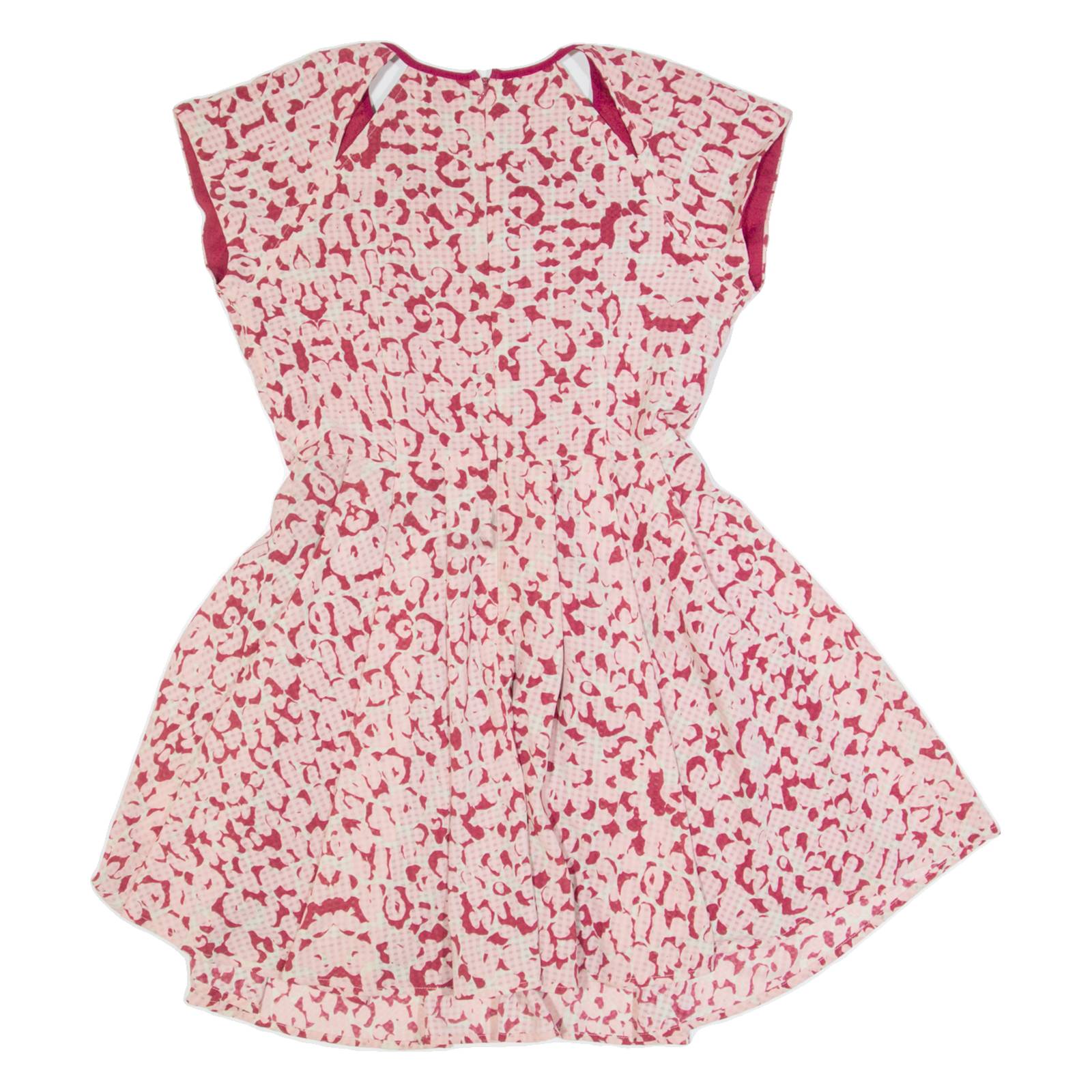 GUESS Womens Skater Dress Pink Animal Print Short Sleeve Short S