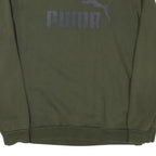 PUMA Mens Green Crew Neck M Cotton Blend Sweatshirt Pullover Logo
