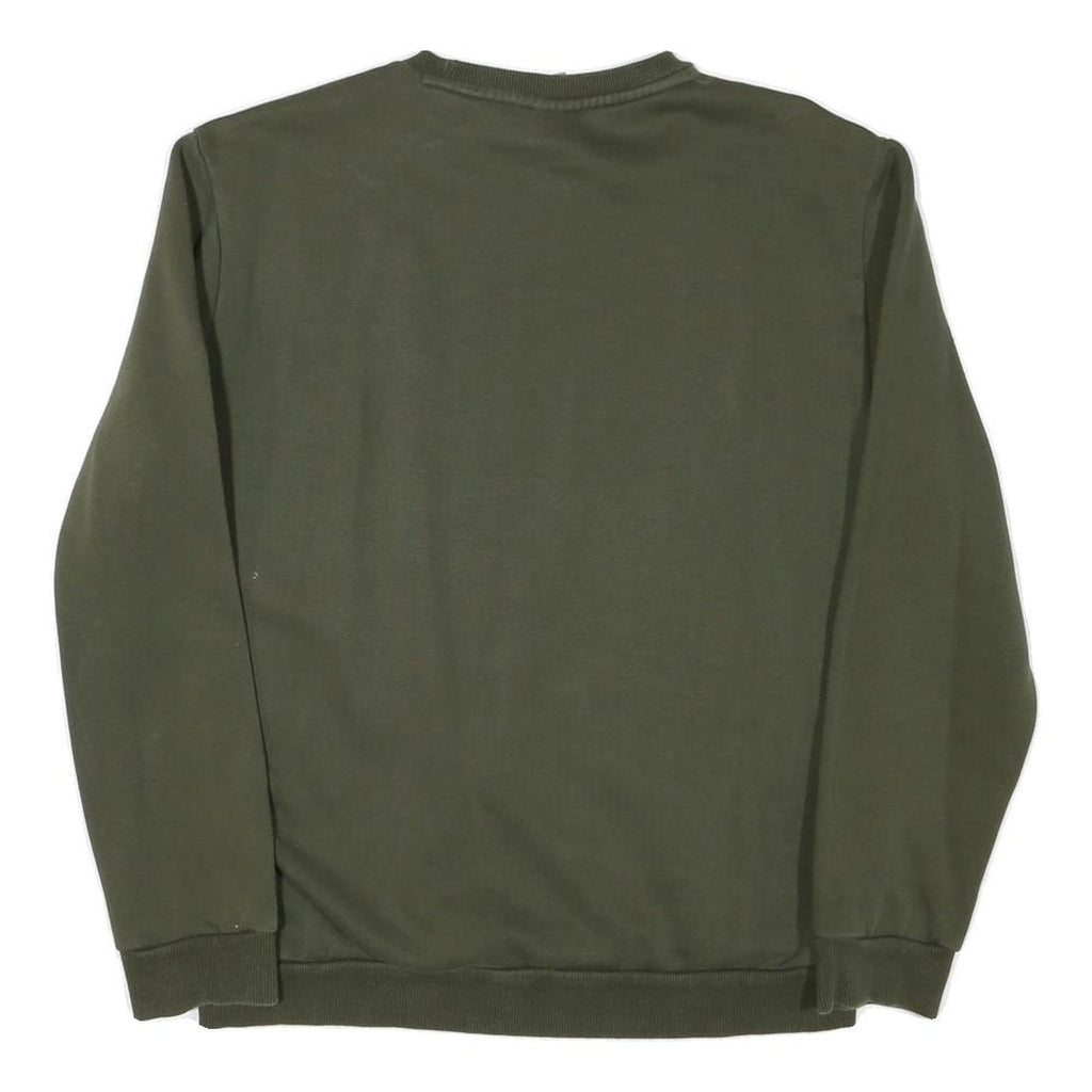 PUMA Mens Green Crew Neck M Cotton Blend Sweatshirt Pullover Logo