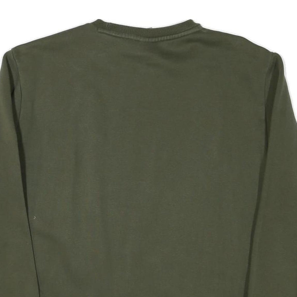 PUMA Mens Green Crew Neck M Cotton Blend Sweatshirt Pullover Logo
