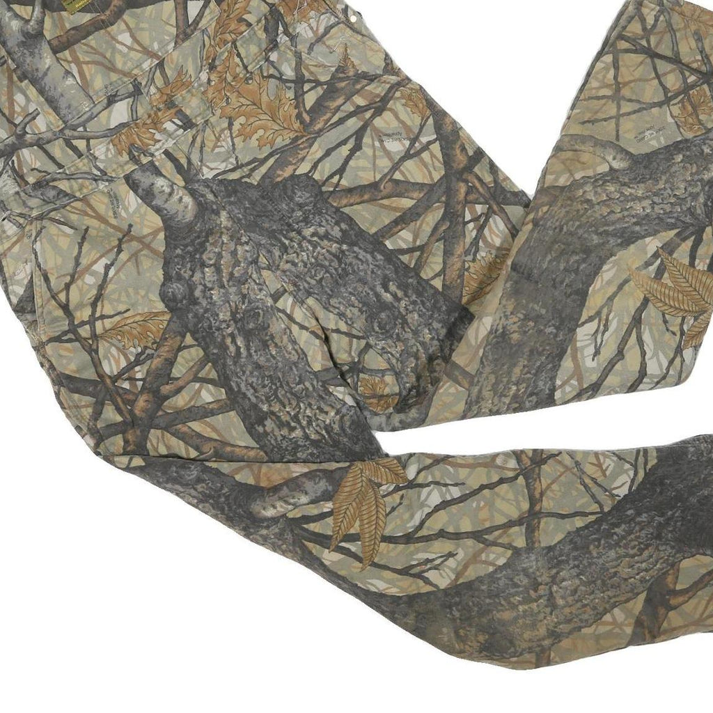 SKYLINE Mens Beige & Brown Camo Cotton Blend Dungarees L W38 L29 Outdoor Work