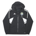 ADIDAS Mens Black & White Seattle Sounders FC Track Jacket XS Polyester Blend