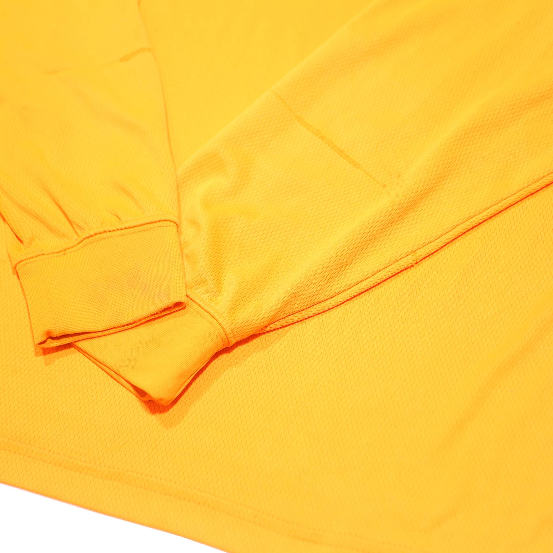 CARHARTT Mens Orange Pocket T-Shirt L Long Sleeve Crew Neck Polyester Blend