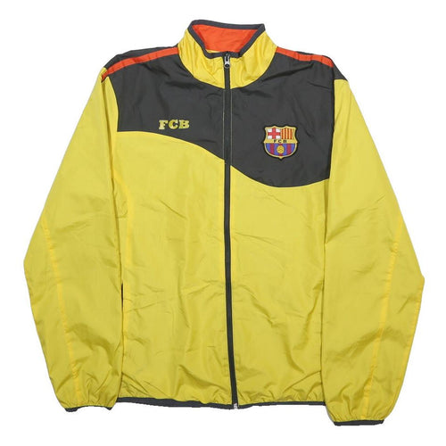 FCB Mens Yellow & Black Lightweight Polyester Zip Jacket S Sportswear Fanwear