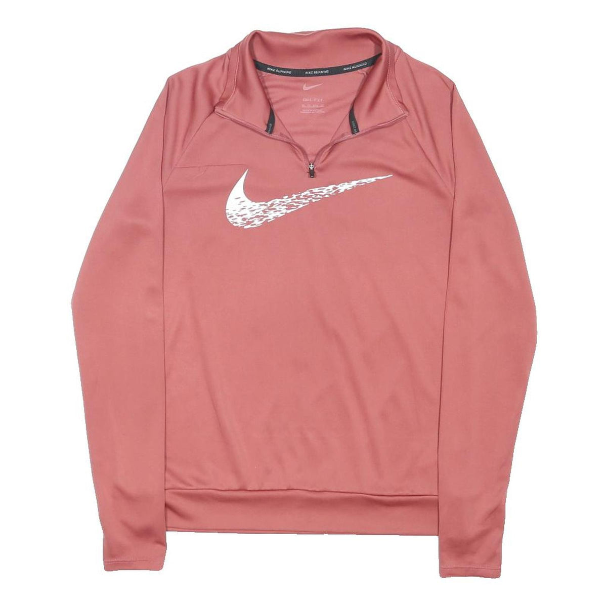 NIKE RUNNING Womens Red 1/4 Zip XS Polyester Blend Running Sweatshirt Activewear