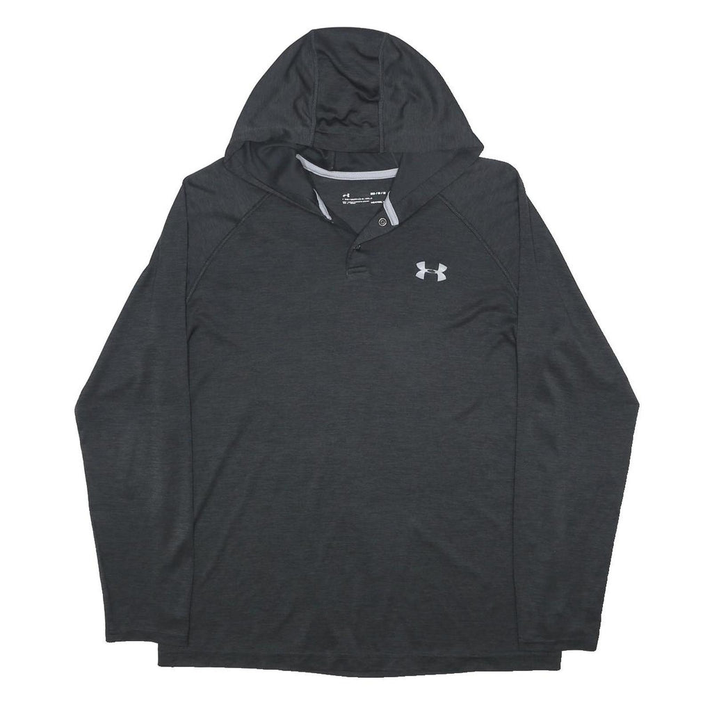 UNDER ARMOUR Mens Black Pullover ¼ Zip Stand-Up Collar Long Sleeve M Lightweight