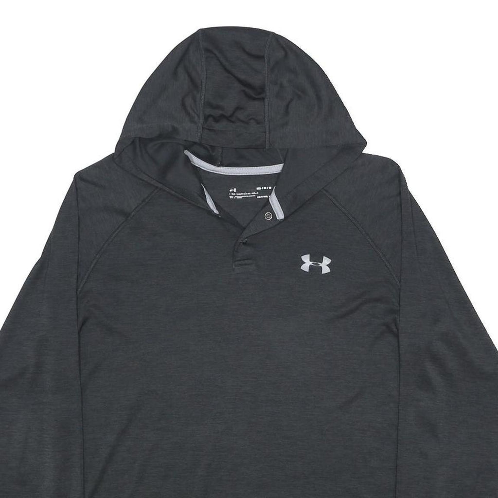 UNDER ARMOUR Mens Black Pullover ¼ Zip Stand-Up Collar Long Sleeve M Lightweight