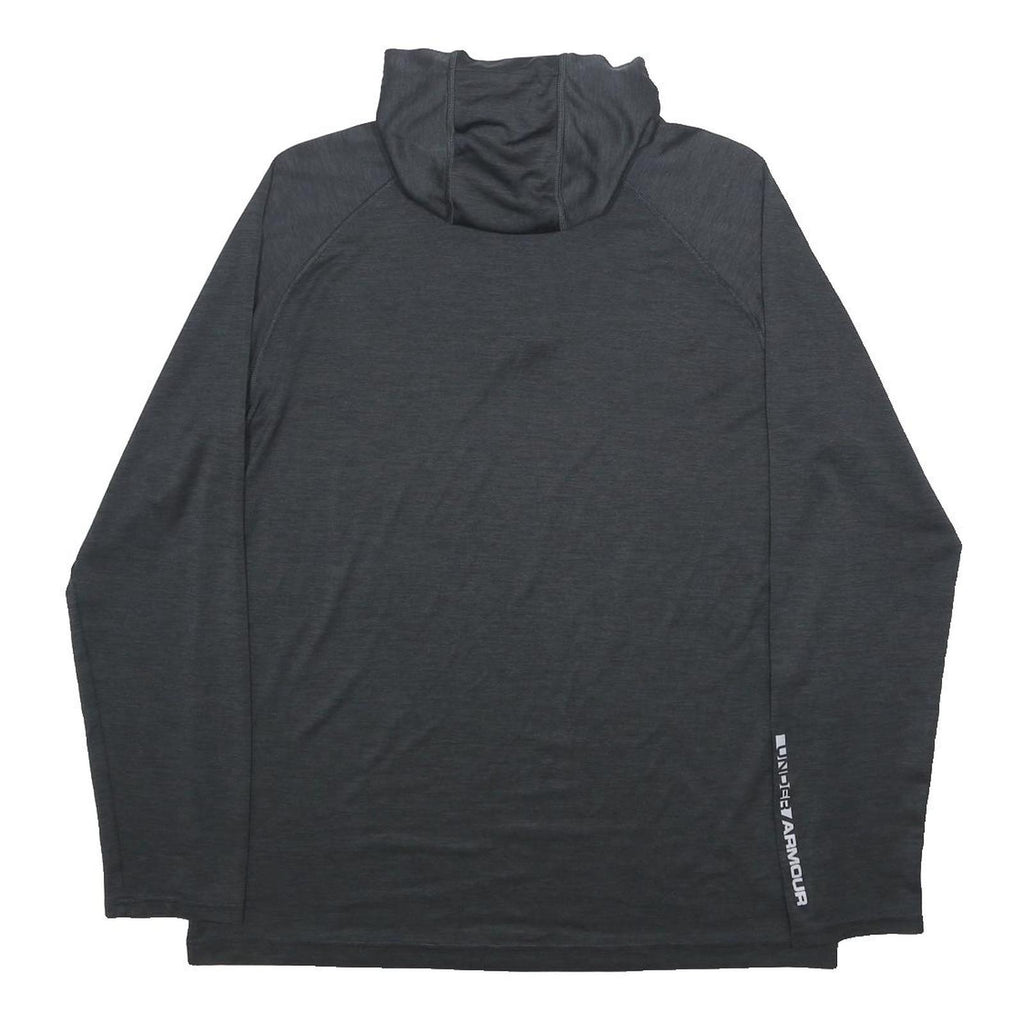 UNDER ARMOUR Mens Black Pullover ¼ Zip Stand-Up Collar Long Sleeve M Lightweight