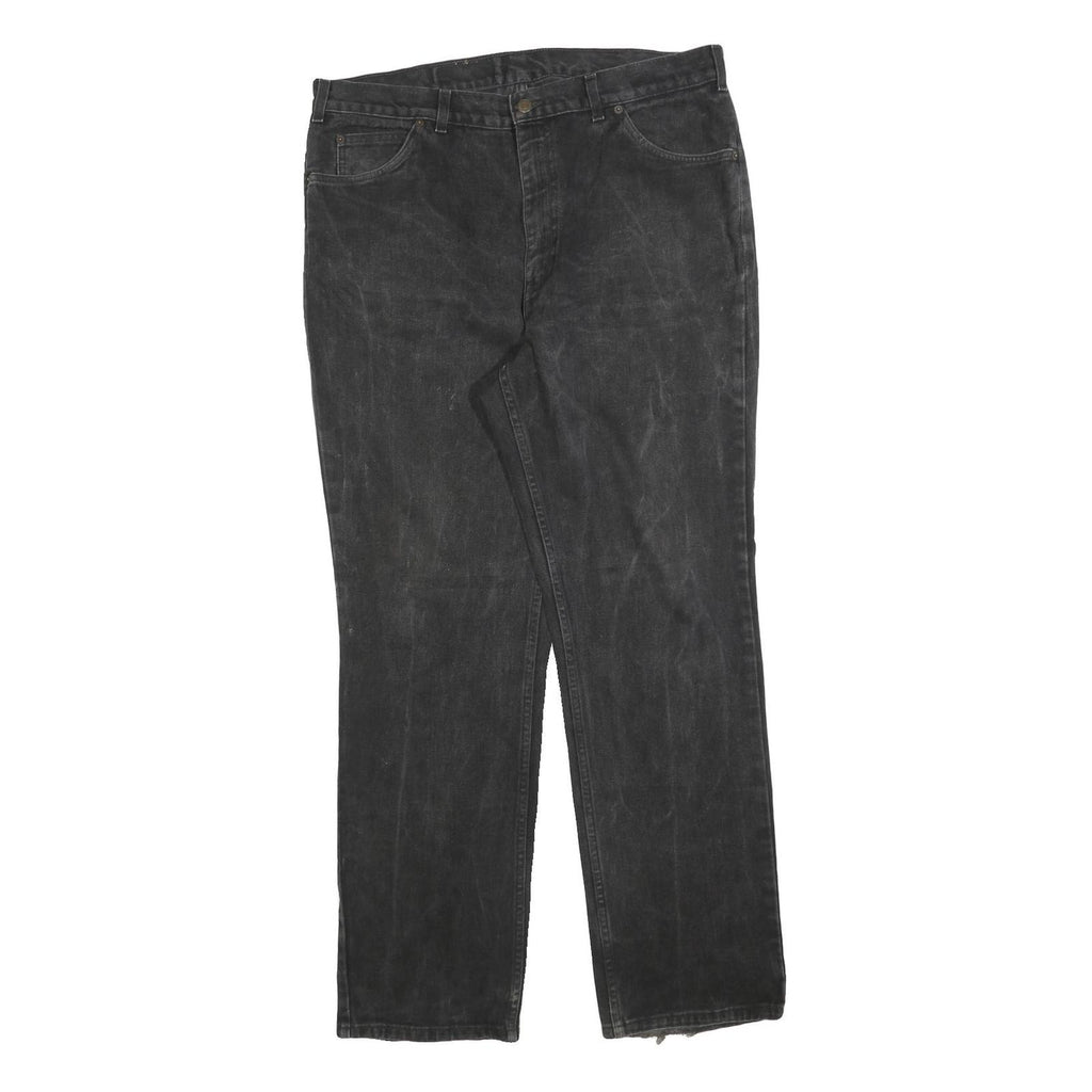 LEVI'S Mens Black Regular Fit Straight Denim Jeans W38 L32 Classic Zip Closure