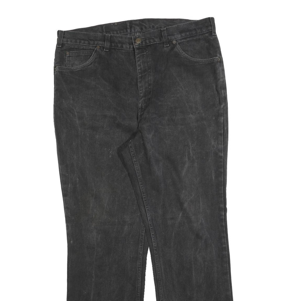 LEVI'S Mens Black Regular Fit Straight Denim Jeans W38 L32 Classic Zip Closure