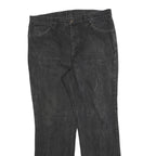 LEVI'S Mens Black Regular Fit Straight Denim Jeans W38 L32 Classic Zip Closure