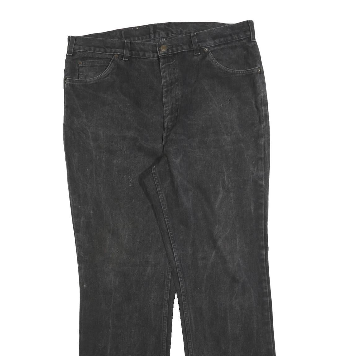 LEVI'S Mens Black Regular Fit Straight Denim Jeans W38 L32 Classic Zip Closure