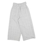 Womens Grey Check Relaxed Wide-Leg Trousers W24 L23 Belted Zip Closure Casual