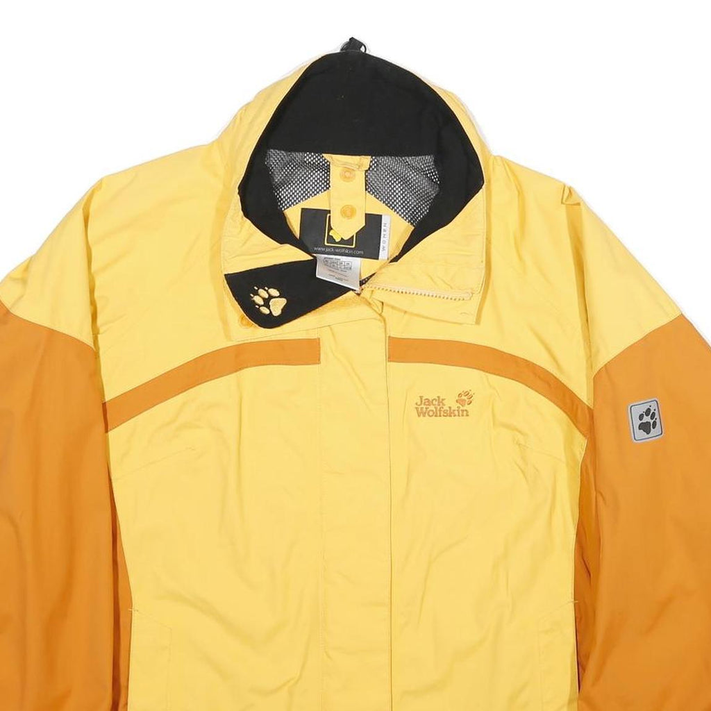 JACK WOLFSKIN Womens Yellow & Orange Outdoor Jacket L Polyamide Plain Zip