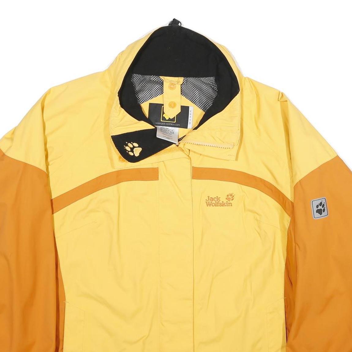JACK WOLFSKIN Womens Yellow & Orange Outdoor Jacket L Polyamide Plain Zip