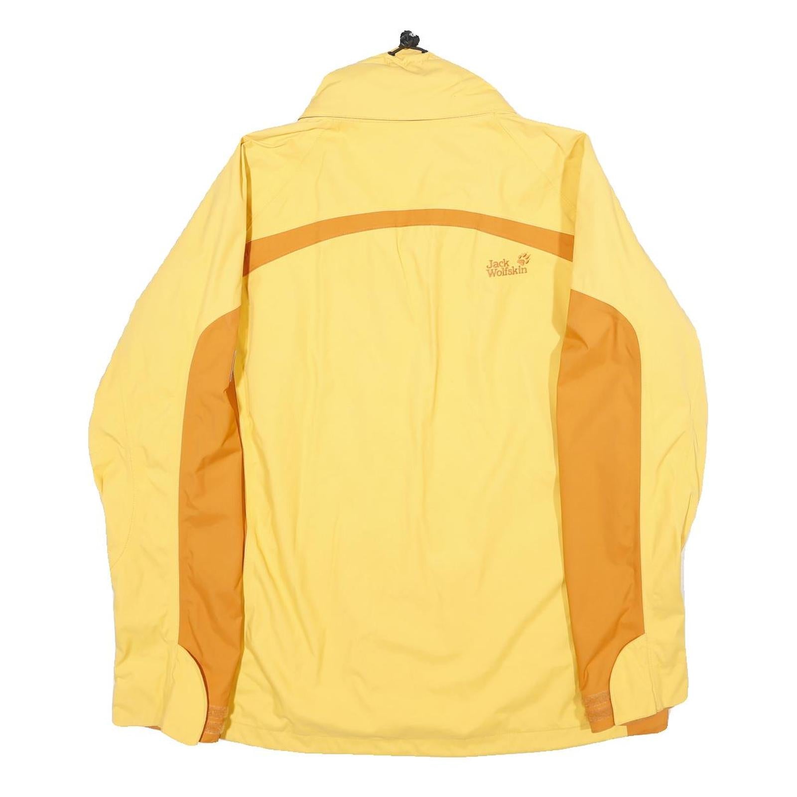 JACK WOLFSKIN Womens Yellow & Orange Outdoor Jacket L Polyamide Plain Zip