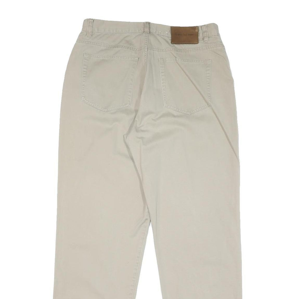 CALVIN KLEIN JEANS Womens Cotton Blend Beige Regular Fit Straight Leg Trousers