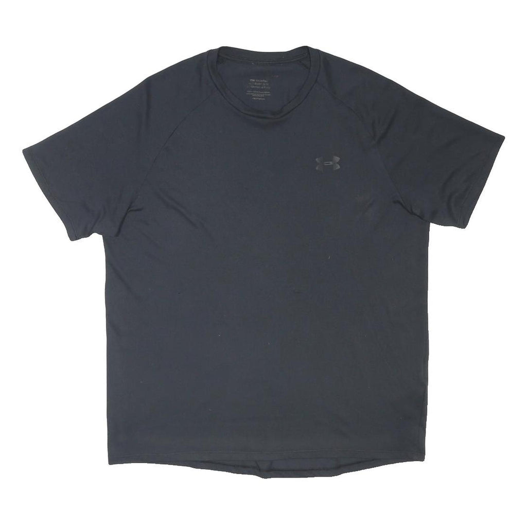 UNDER ARMOUR Mens Black Polyester Blend T-Shirt M Short Sleeve Crew Neck Sports