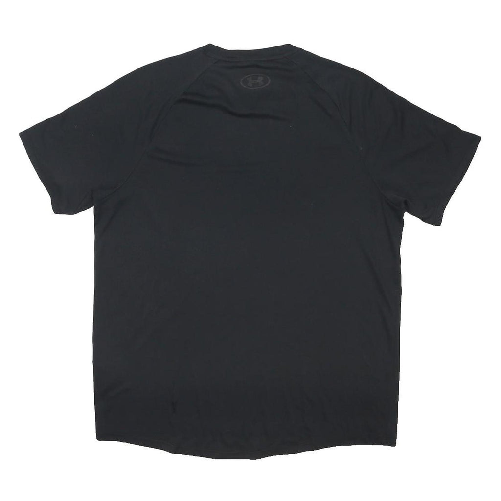 UNDER ARMOUR Mens Black Polyester Blend T-Shirt M Short Sleeve Crew Neck Sports