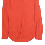 TOMMY HILFIGER Womens Red Top Long Sleeve V-Neck Plain S Elegant Polyester